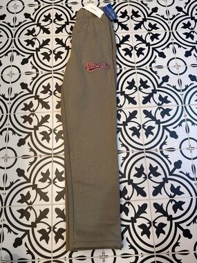 Champion Olive Sweatpants with Red Script Logo NWT